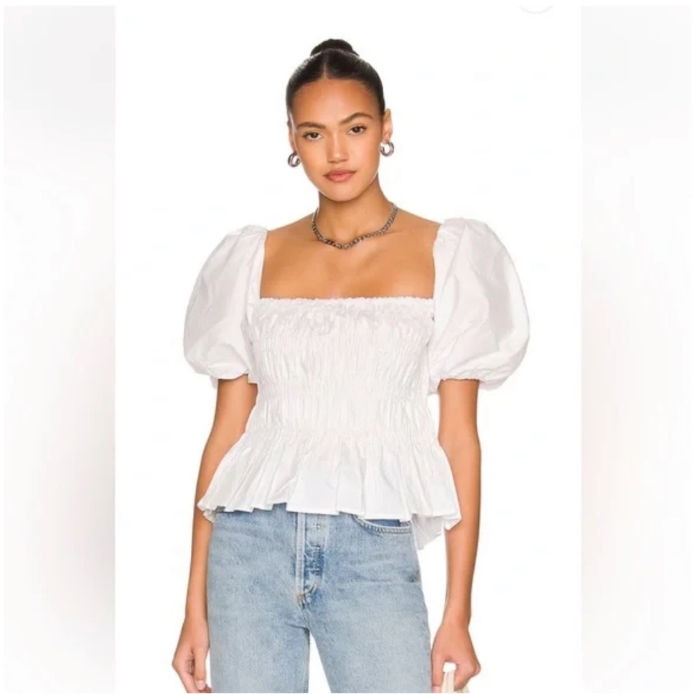 Astr White Puff Sleeve Blouse